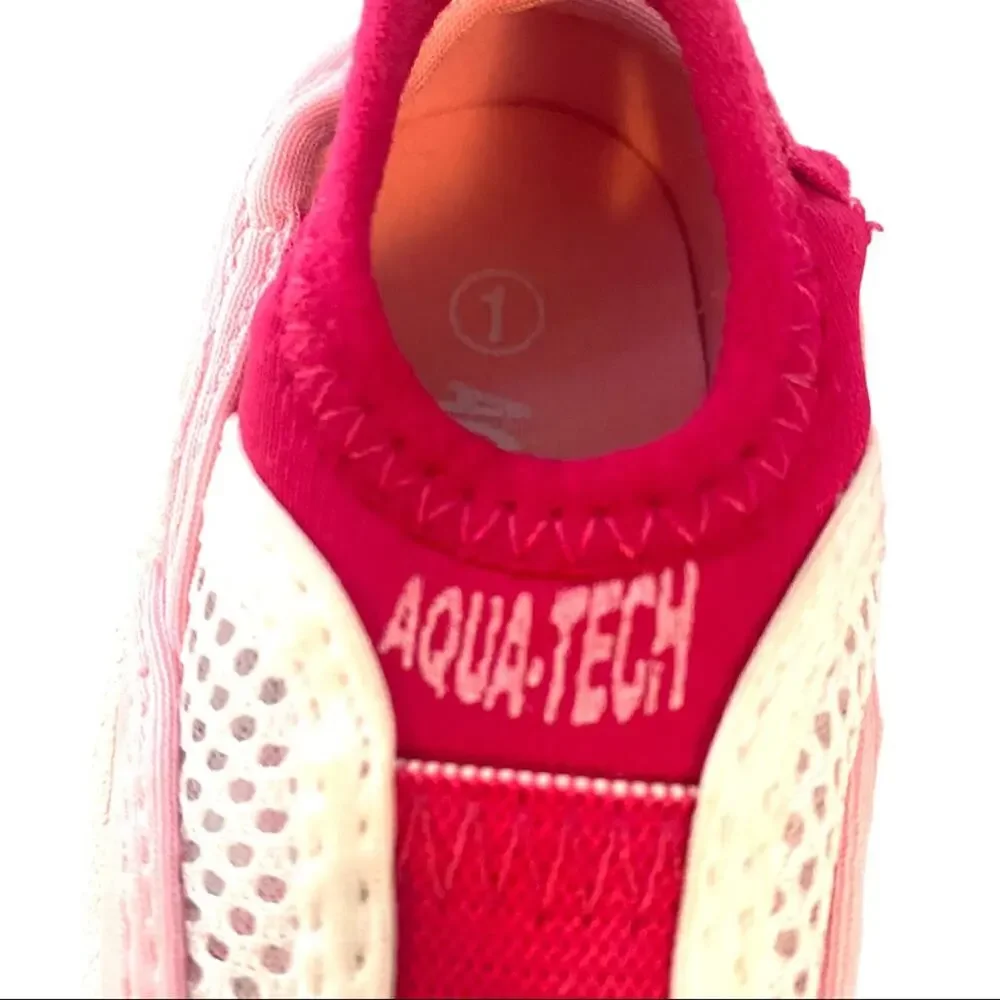 Baby Water Shoes Aqua Tech Pink White Mesh Infant Beach Pool Size 1